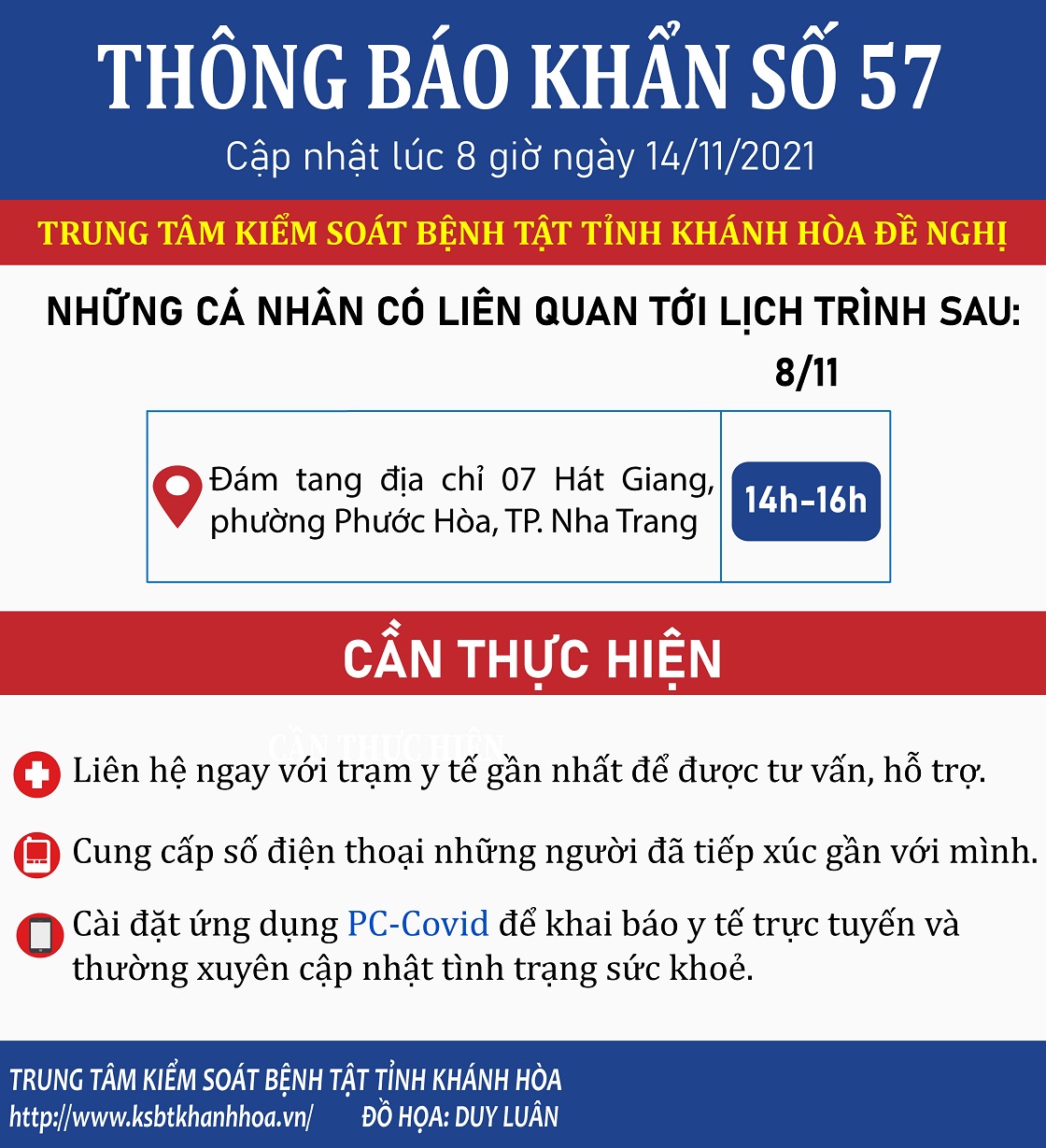 THÔNG BÁO KHẨN SỐ 57